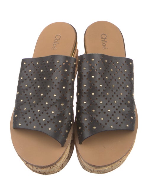 Chloé Leather Studded Accents Sandals