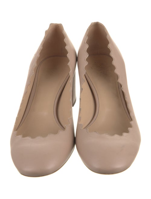 Chloé Leather Scalloped Accent Pumps