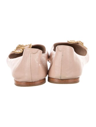 Chloé Leather Chain-Link Accents Flats