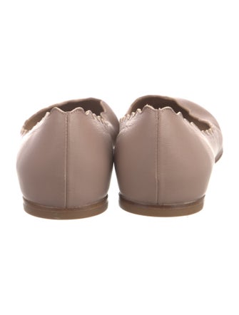 Chloé Leather Scalloped Accent Ballet Flats