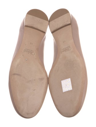 Chloé Leather Scalloped Accent Ballet Flats