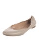 Chloé Leather Scalloped Accent Ballet Flats