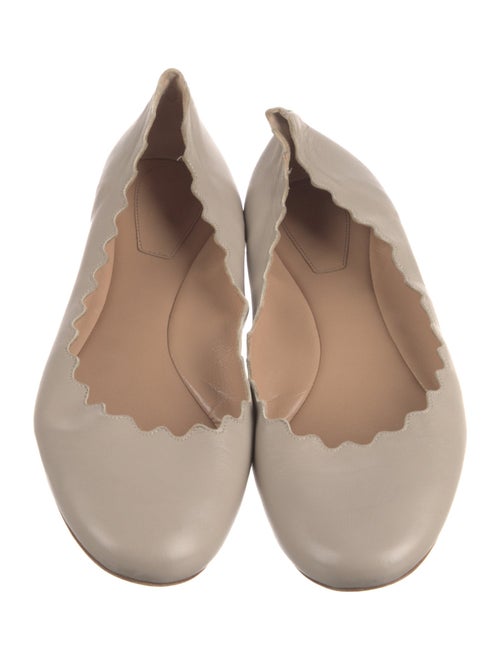 Chloé Leather Scalloped Accent Ballet Flats
