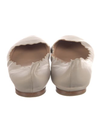 Chloé Leather Scalloped Accent Ballet Flats