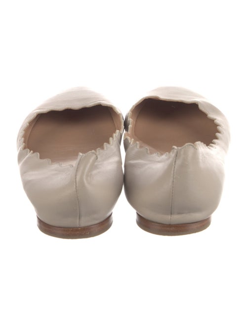 Chloé Leather Scalloped Accent Ballet Flats