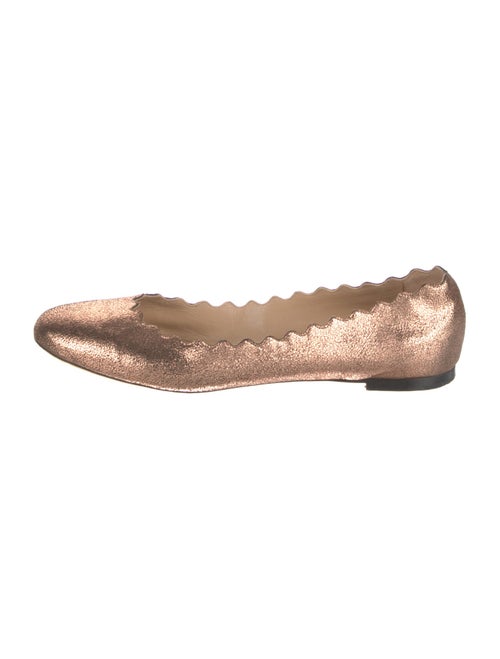 Chloé Leather Scalloped Accent Ballet Flats