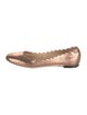 Chloé Leather Scalloped Accent Ballet Flats