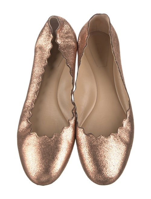 Chloé Leather Scalloped Accent Ballet Flats
