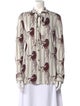 Chloé Printed Mock Neck Button-Up Top
