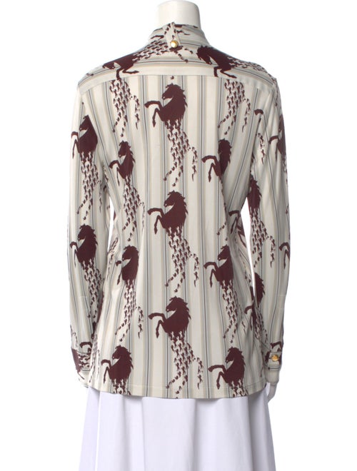Chloé Printed Mock Neck Button-Up Top