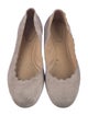 Chloé Suede Scalloped Accent Ballet Flats