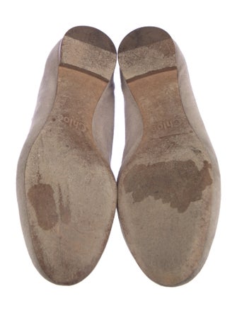 Chloé Suede Scalloped Accent Ballet Flats