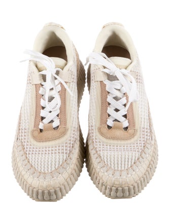 Chloé Plaid Print Whipstitch Trim Sneakers