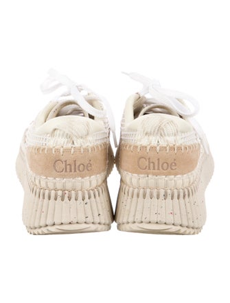 Chloé Plaid Print Whipstitch Trim Sneakers