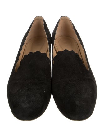 Chloé Suede Scalloped Accent Pumps