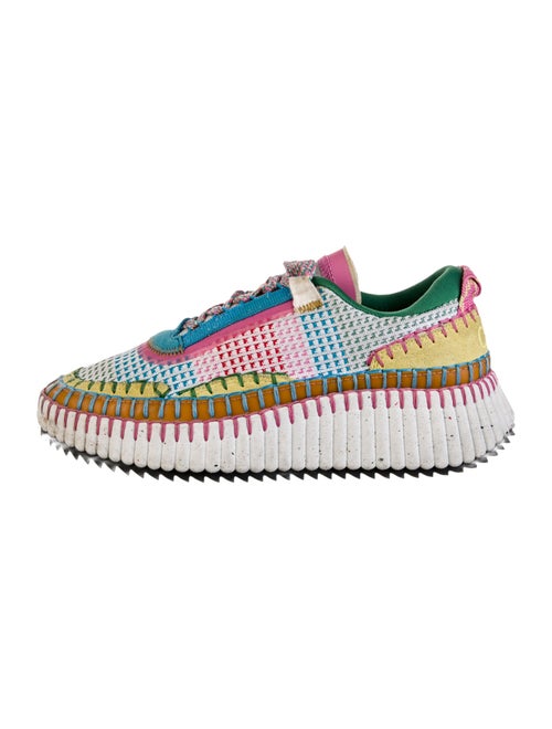 Chloé Plaid Print Whipstitch Trim Sneakers