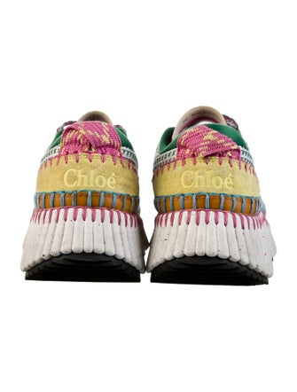 Chloé Plaid Print Whipstitch Trim Sneakers