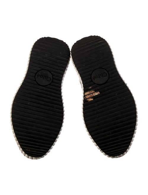 Chloé Plaid Print Whipstitch Trim Sneakers