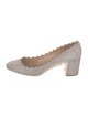 Chloé Suede Scalloped Accent Pumps