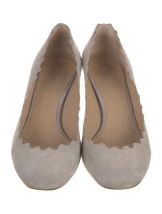 Chloé Suede Scalloped Accent Pumps