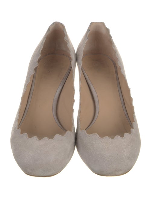 Chloé Suede Scalloped Accent Pumps