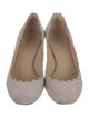 Chloé Suede Scalloped Accent Pumps