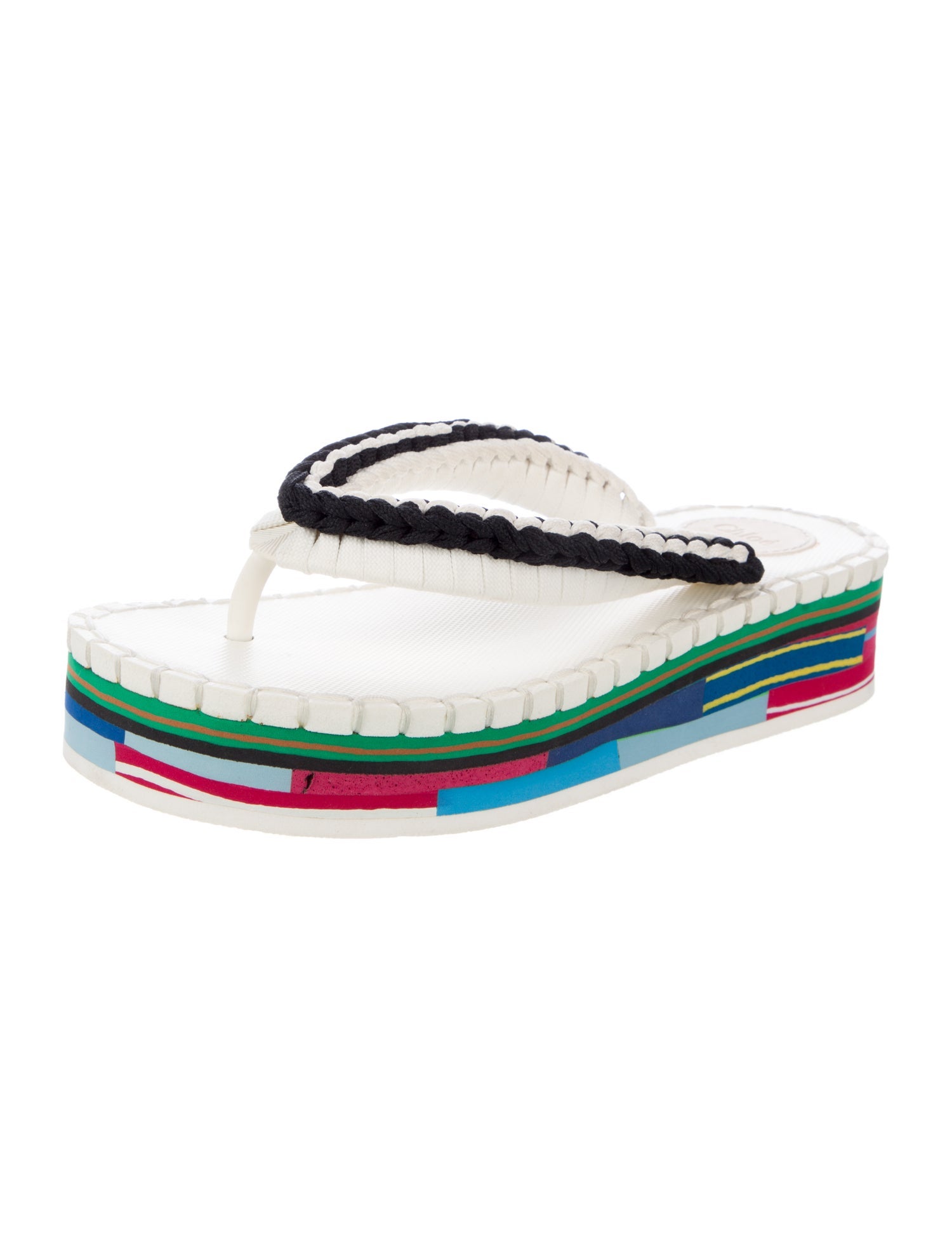 Chloé Rubber Whipstitch Trim Flip Flops