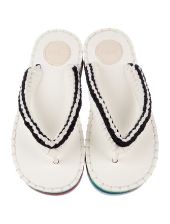 Chloé Rubber Whipstitch Trim Flip Flops