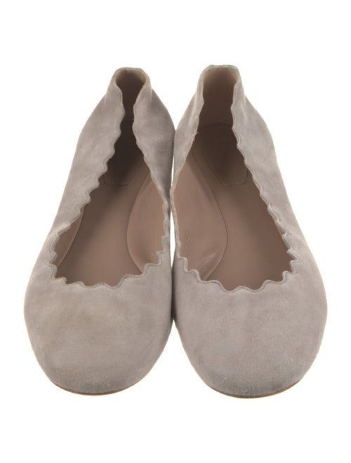 Chloé Suede Scalloped Accent Ballet Flats