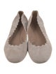 Chloé Suede Scalloped Accent Ballet Flats