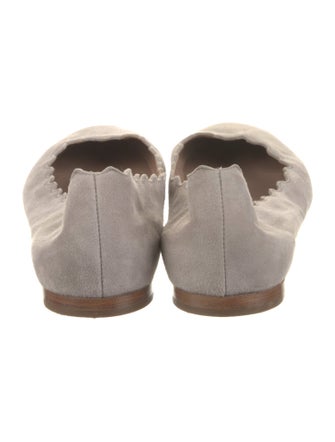 Chloé Suede Scalloped Accent Ballet Flats