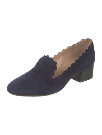 Chloé Suede Scalloped Accent Pumps