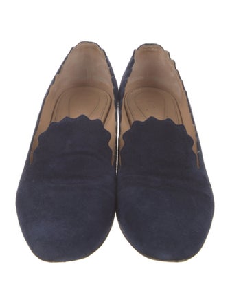 Chloé Suede Scalloped Accent Pumps
