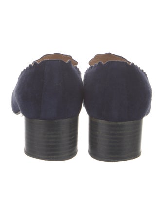 Chloé Suede Scalloped Accent Pumps