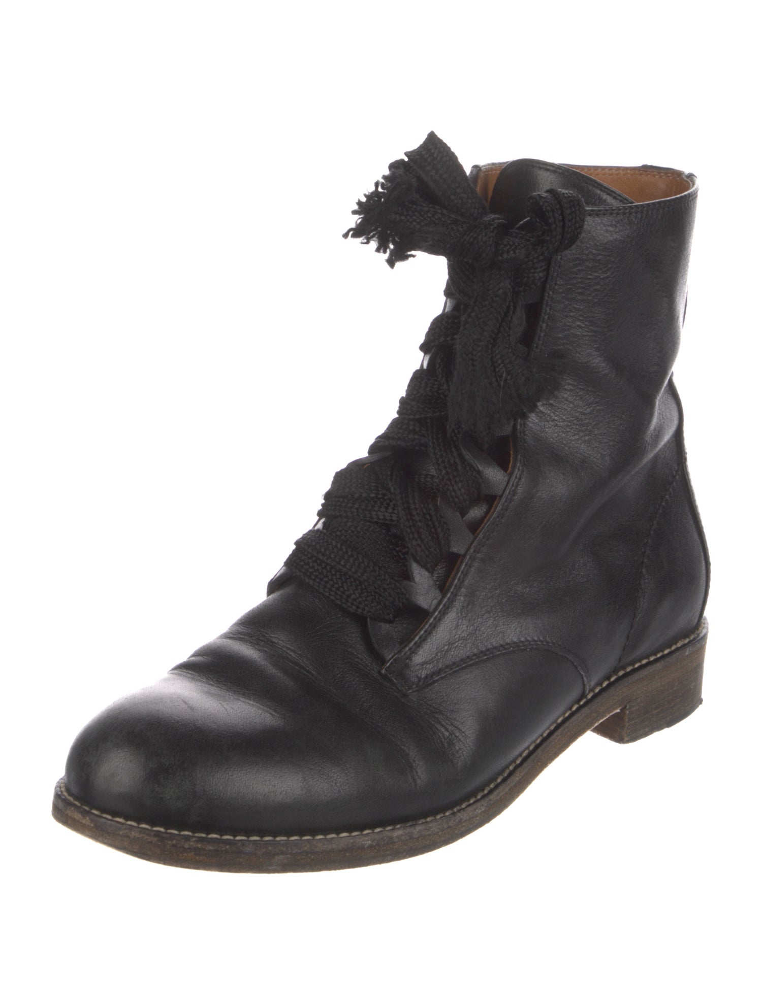 Chloé Leather Combat Boots