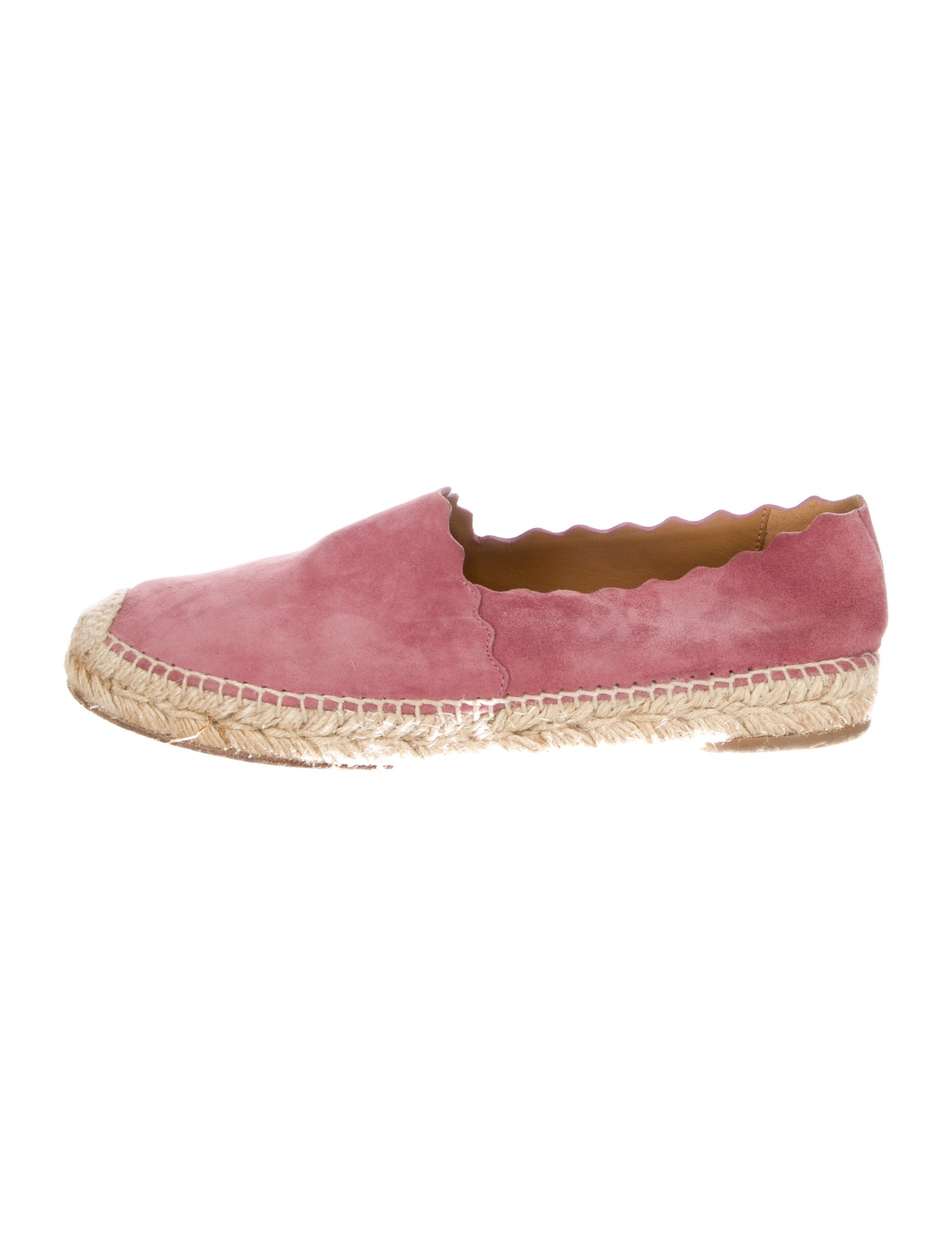 Chloé Suede Scalloped Accent Espadrilles