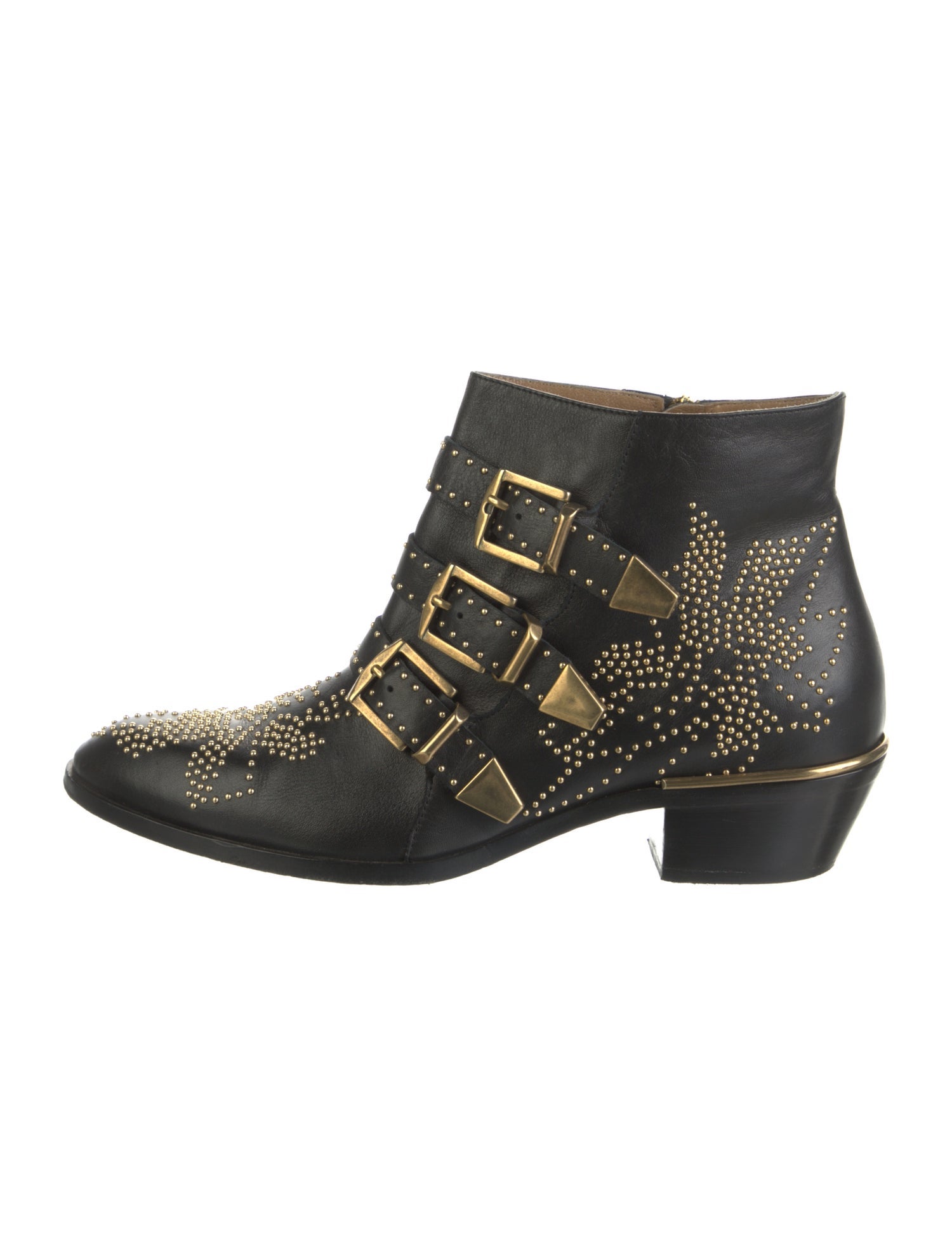 Chloé Leather Studded Accents Boots