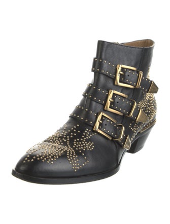 Chloé Leather Studded Accents Boots