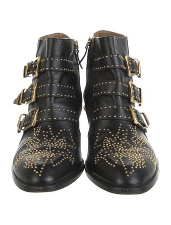 Chloé Leather Studded Accents Boots