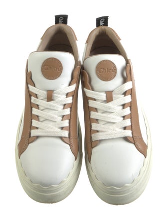 Chloé Leather Colorblock Pattern Sneakers