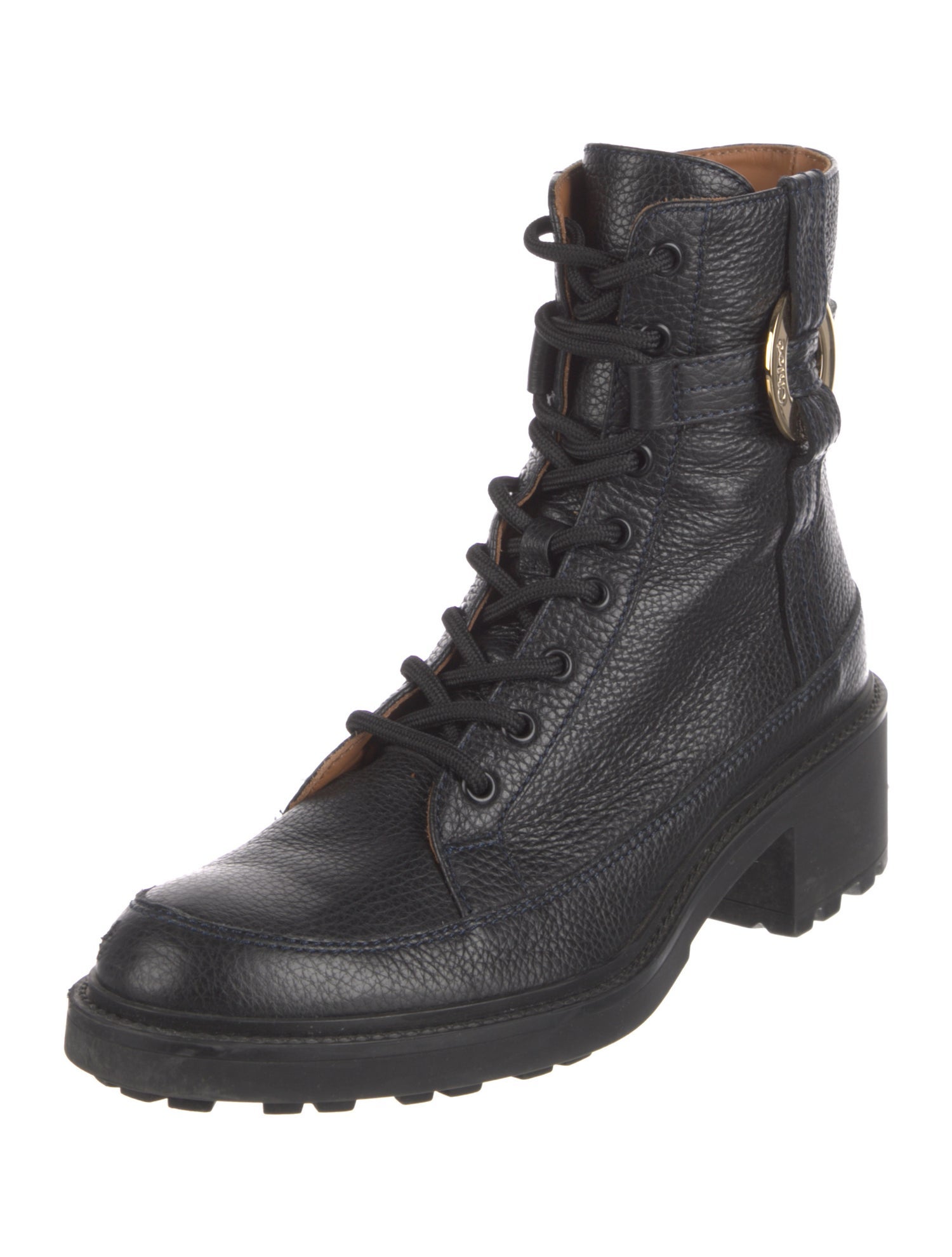 Chloé Leather Combat Boots