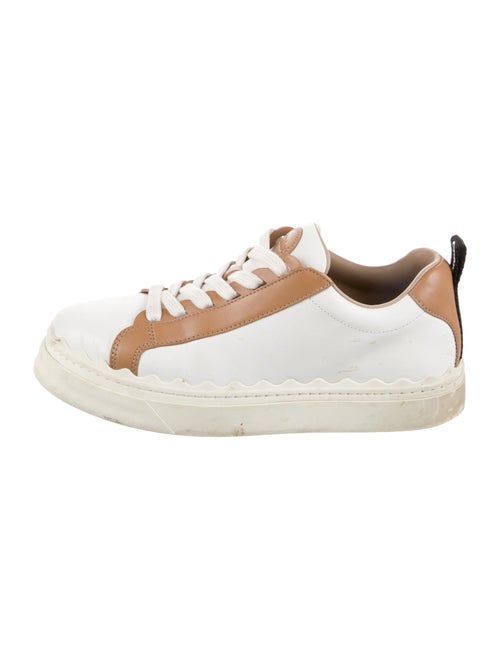 Chloé Leather Colorblock Pattern Sneakers
