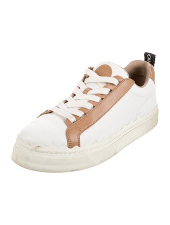 Chloé Leather Colorblock Pattern Sneakers