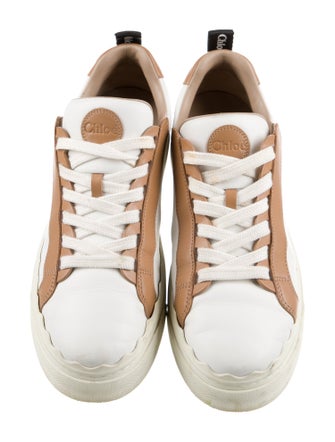 Chloé Leather Colorblock Pattern Sneakers
