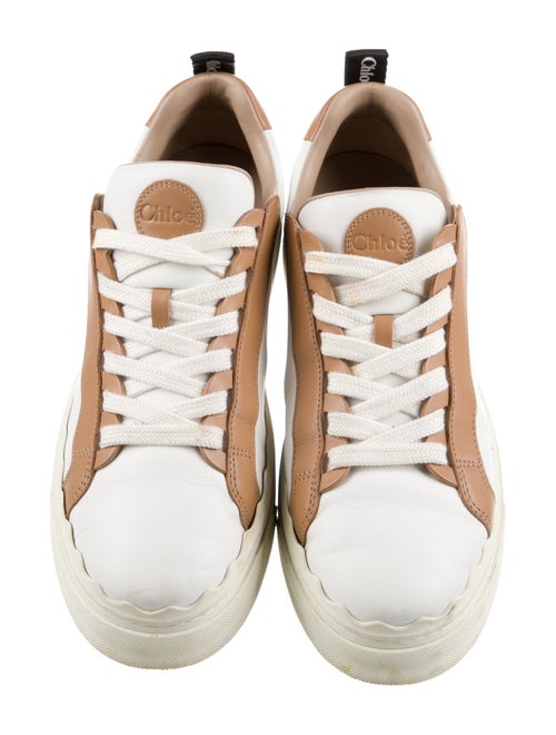 Chloé Leather Colorblock Pattern Sneakers