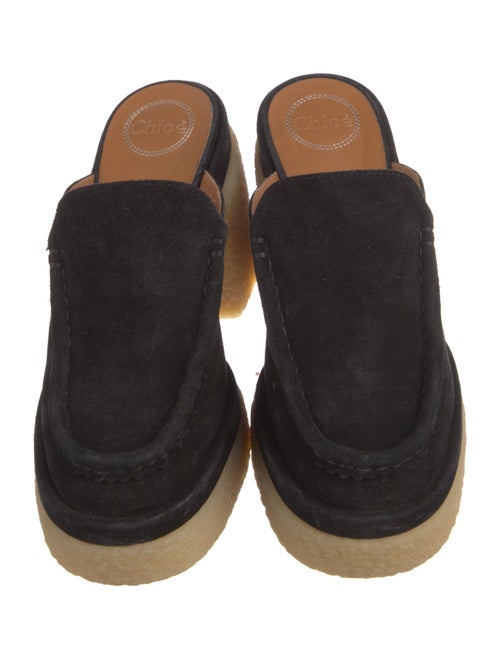 Chloé Suede Whipstitch Trim Mules
