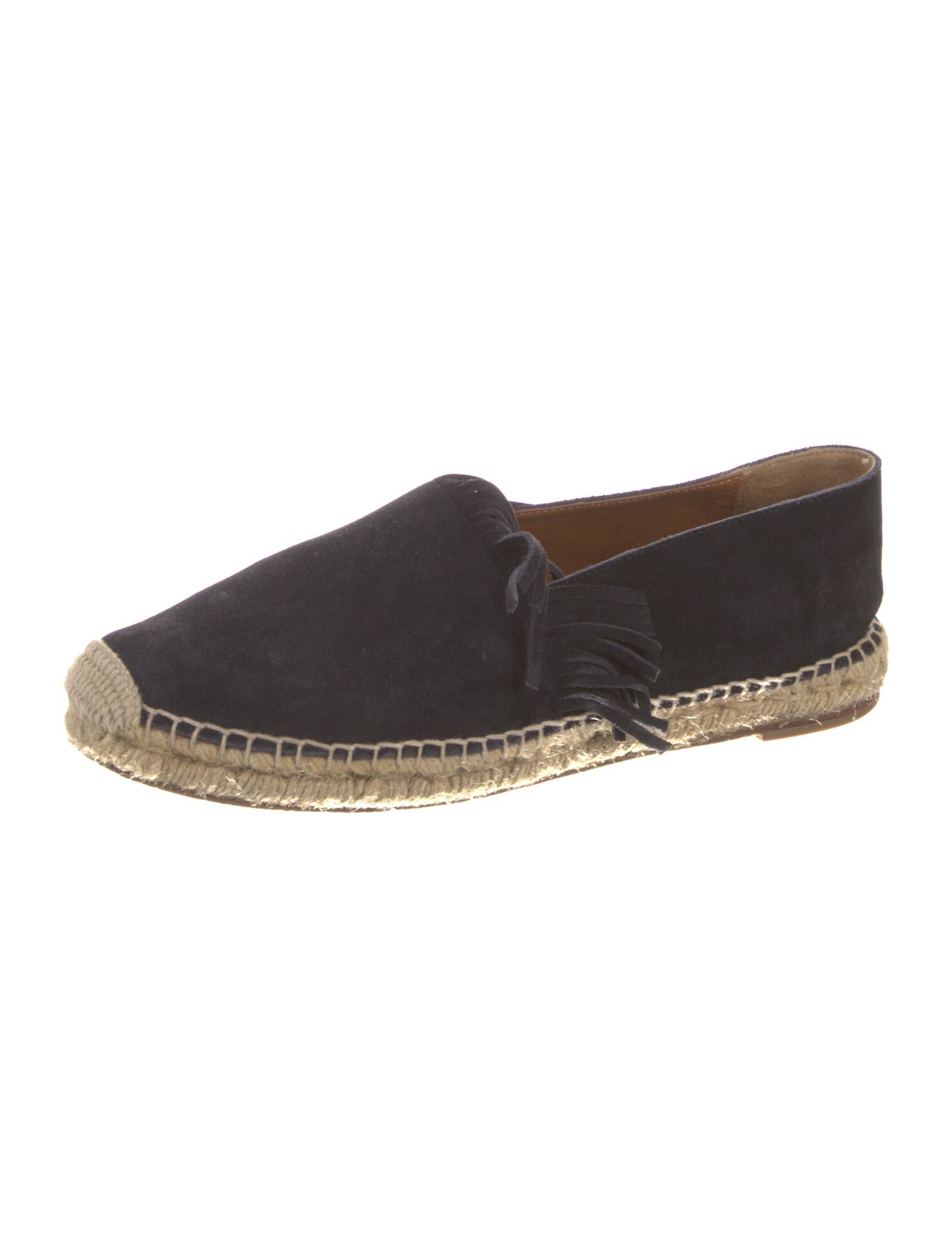 Chloé Suede Fringe Trim Accent Espadrilles