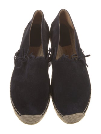 Chloé Suede Fringe Trim Accent Espadrilles