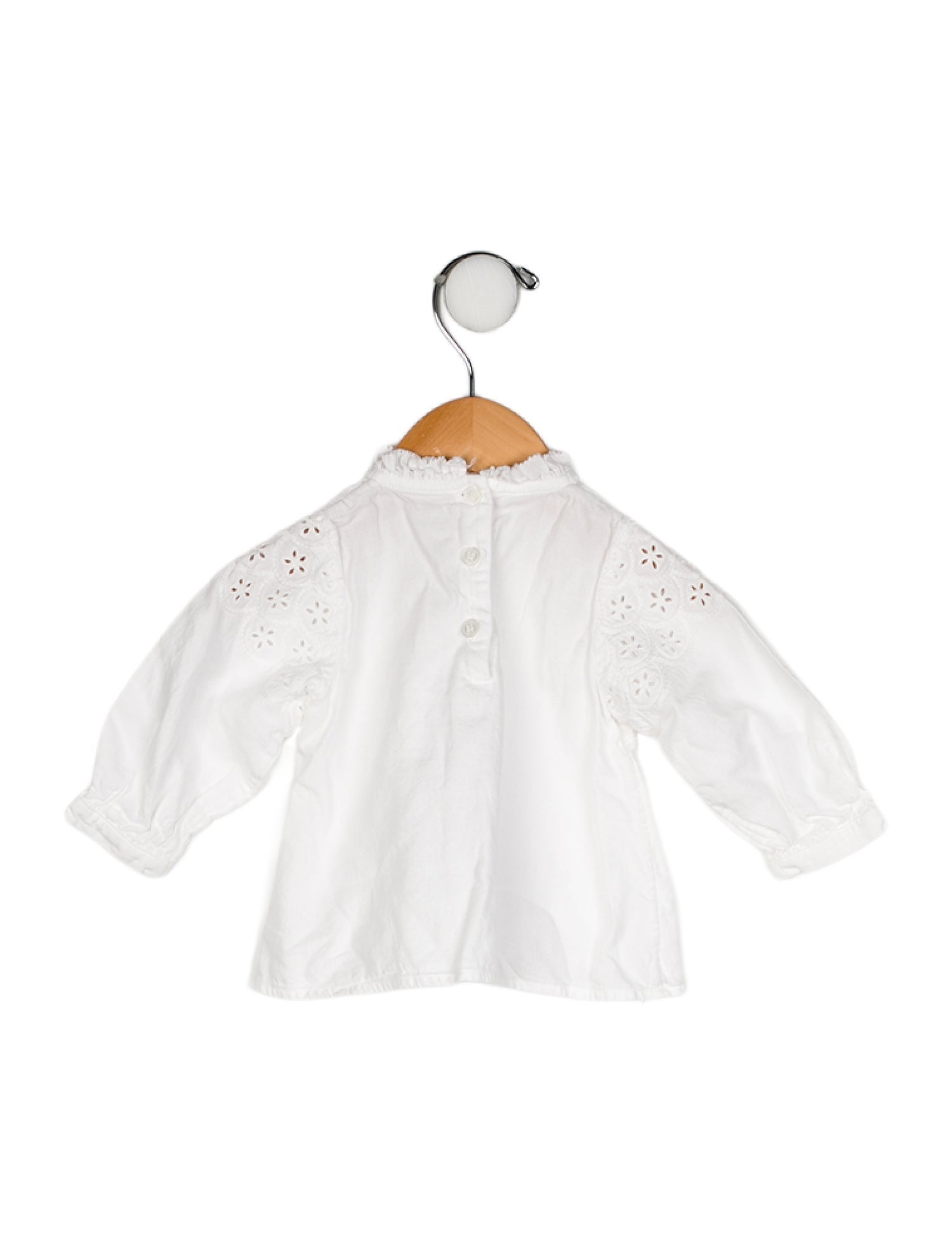 Chloé Infant Girls' Eyelet Accent Long Sleeve Top