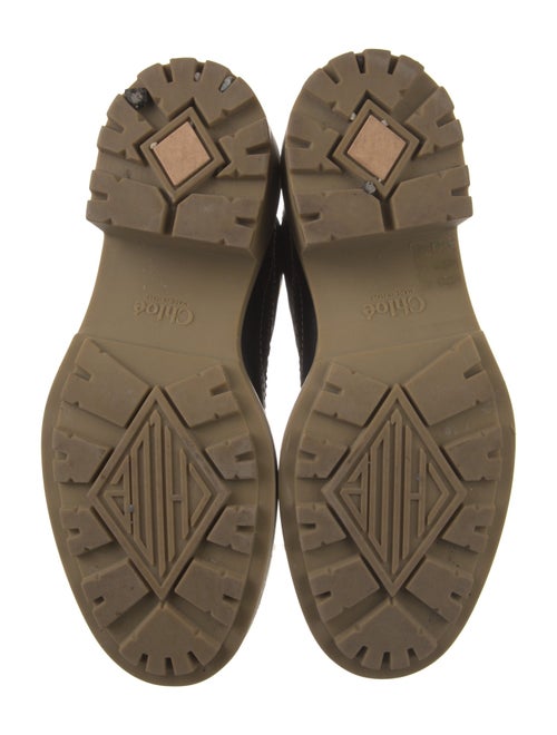 Chloé Leather Colorblock Pattern Combat Boots